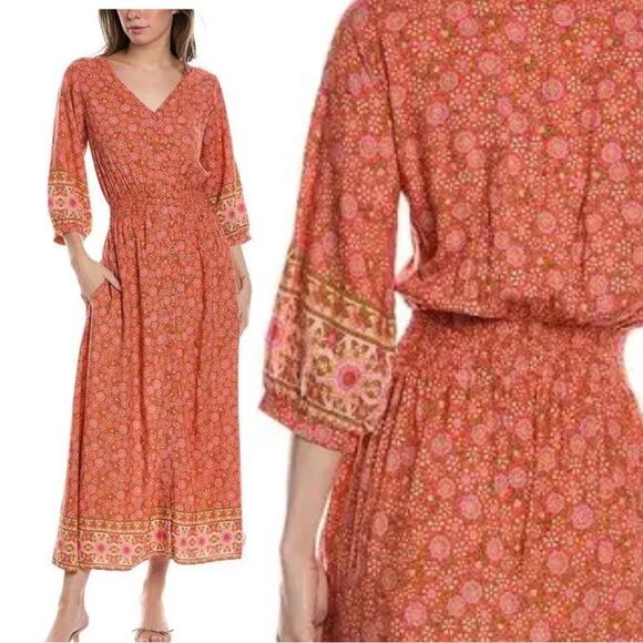WALKER & WADE Kelsey Maxi Dress In Orange Size XS - Picture 1 of 12